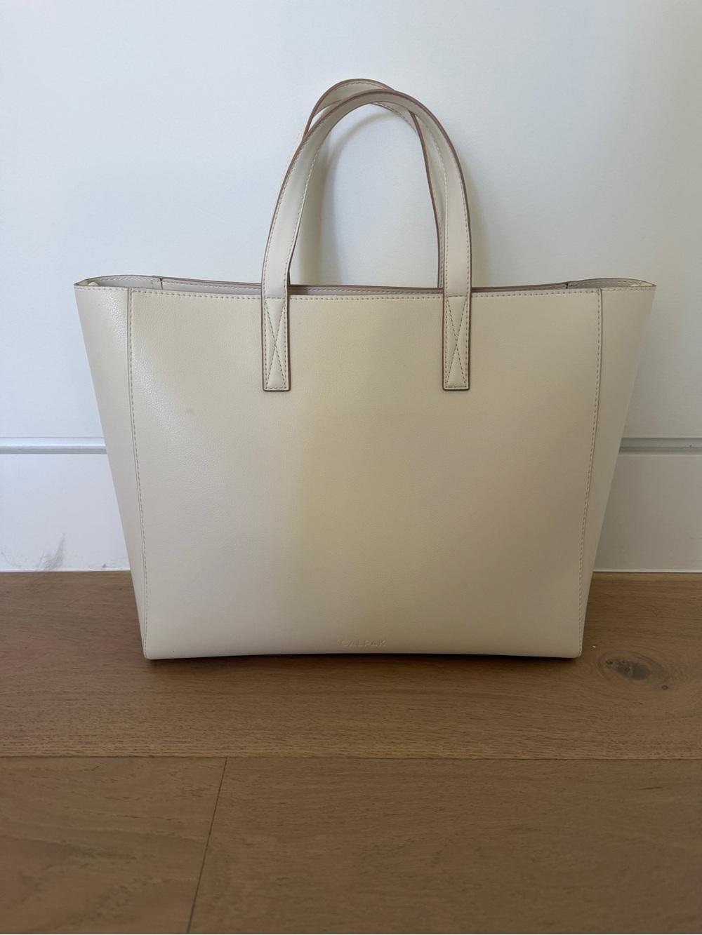 CALPAK Haven 15" Laptop Tote Bag Buttercream. New w/o tags -no crossbody strap